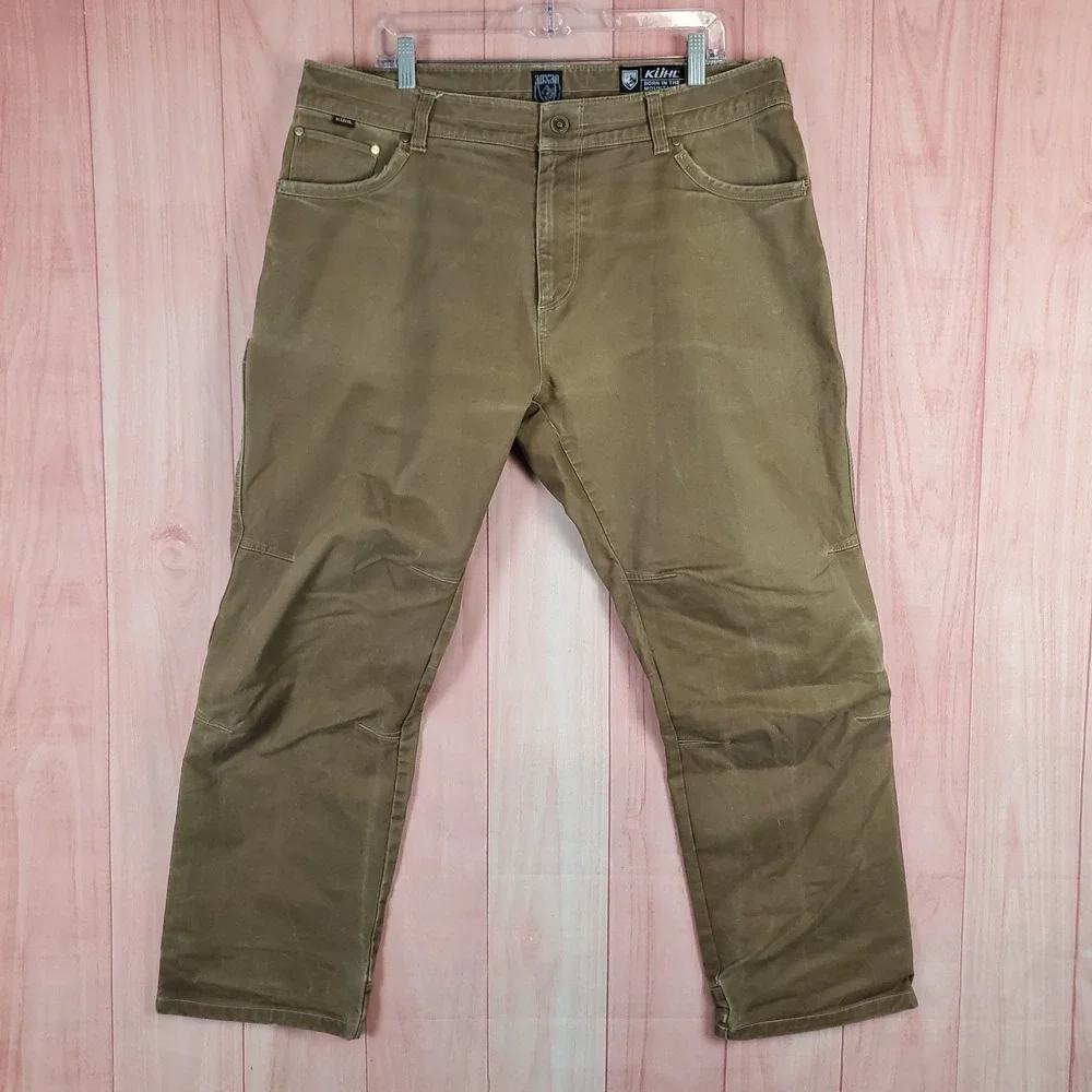 KUHL Rydr Mens Pants 38 X 30 Brown Cotton 5-Pockets Patina Dye